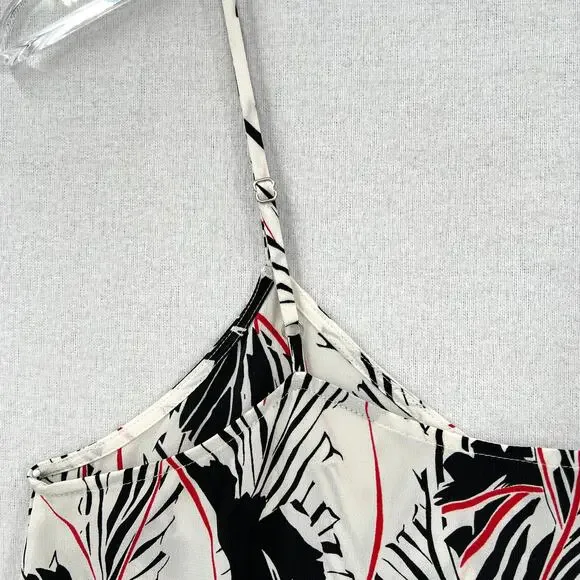 EQUIPMENT Layla Silk Print Cami Womens Small White Black Floral Leaf Print Layer - Picture 9 of 15